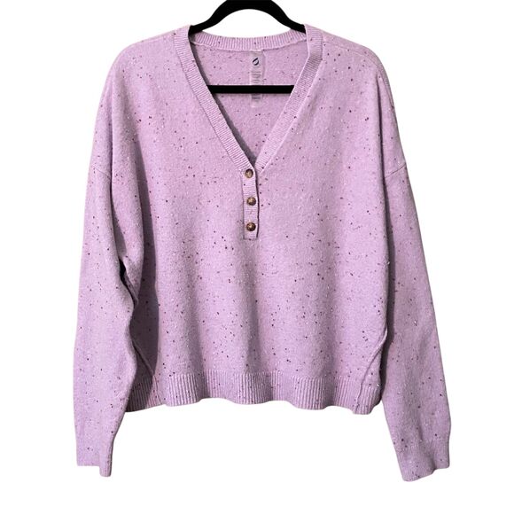 Lou & Grey flecked henley pullover sweater - Picture 2 of 8